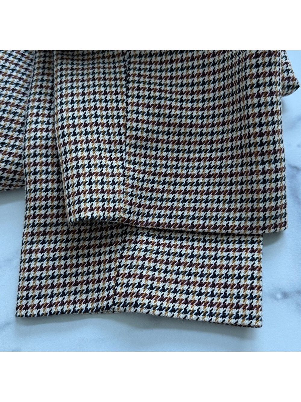 H&M Brown and Beige Houndstooth Patterned Slacks Size US4 - Picture 10 of 12